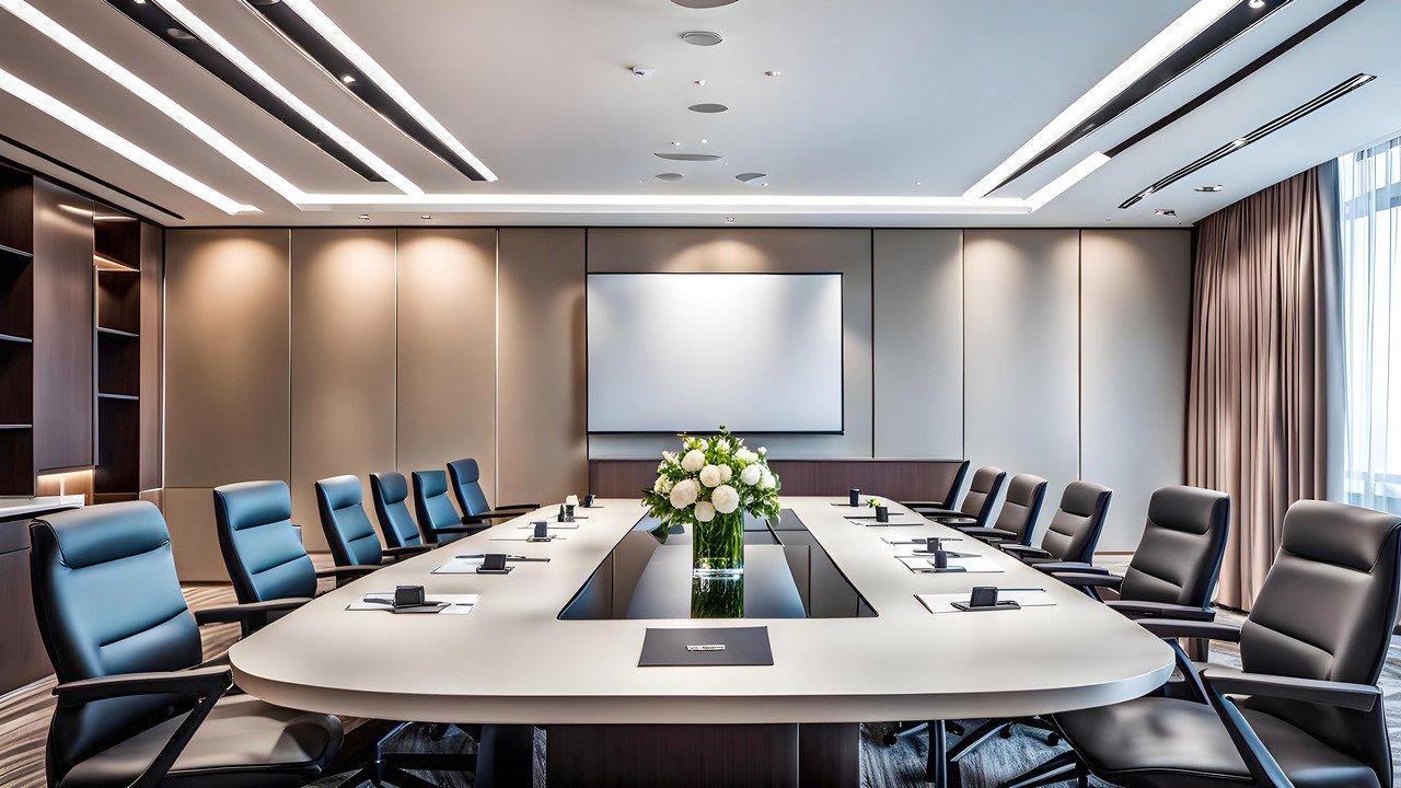 The modern high-level Executive Room is decorated with a stylish table and chairs around and an exclusive design, the Conference Room is ready for meetings of next-level executives, copy space, hyper realistic, sharp focus, dynamic light, pastel colors, soft light, photograph taken on Nikon D750, sophisticated, elegant, professional photography, sharp focus, dynamic light, 8k Artstation resolution , hyper detail , Concept art, Octane rendering, Epic cinematic brilliant stunning complex complex complex complex detailed dramatic atmospheric maximalist digital matte painting detailed matte painting, (DOF, cinematic color grading), complex, hyper-realistic, detailed, Flickr, cinematic lighting)
Negative prompt: letters, text, ugly, tile pattern, poorly drawn hands, poorly drawn legs, poorly drawn face, out of frame, extra limbs, extra fingers, deformed hands, deformed legs, mutilated body, deformed body, body out of frame, blurry, bad anatomy, blurry , watermark, grainy, signature, cropped, draft, hanging objects, hanging balls,
Steps: 30, Seed: 1071083446004210, Sampler: DPM2, CFG scale: 12.5