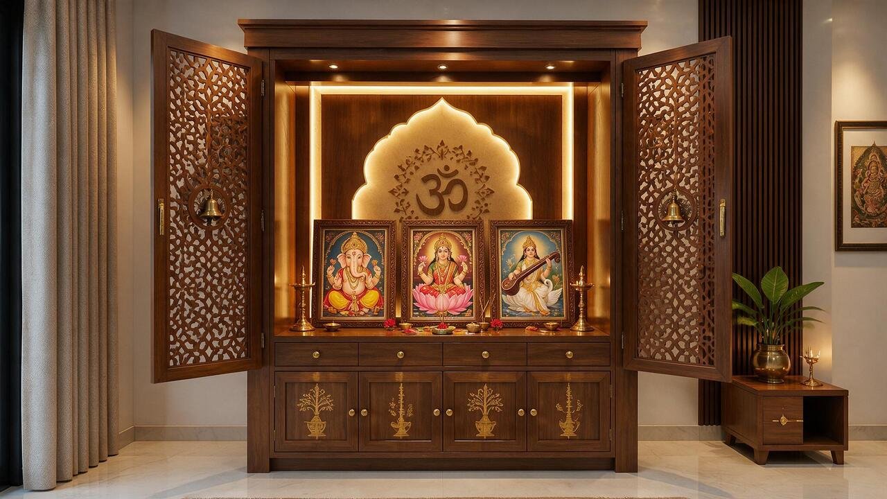 Corian Pooja Mandir Design