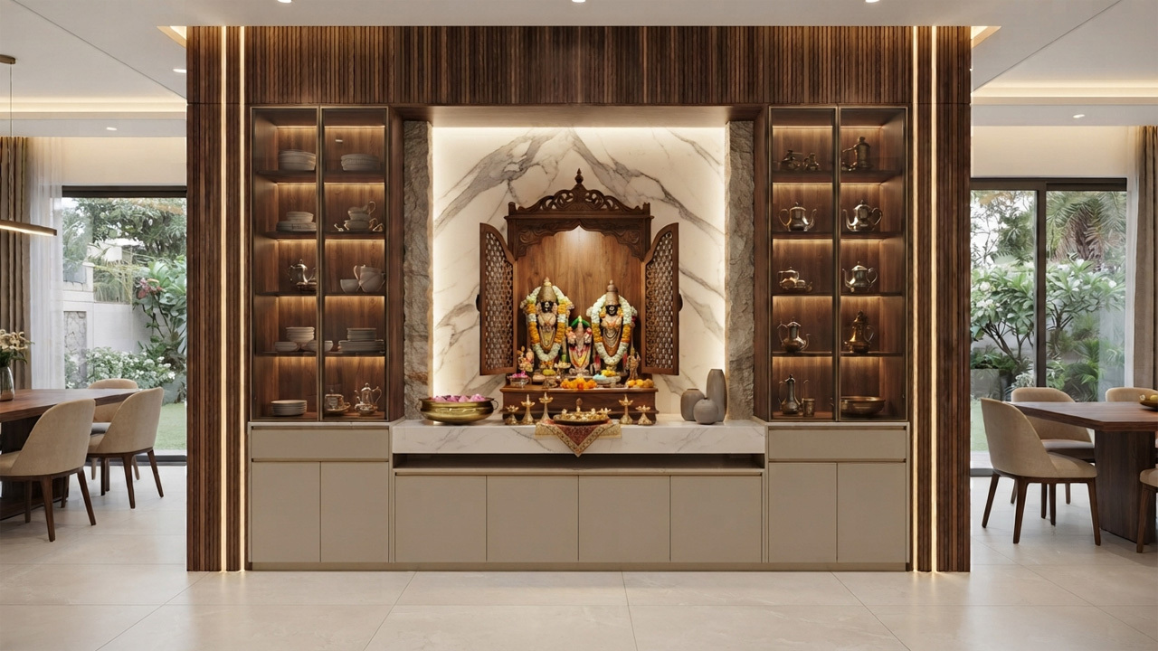 Crockery with Pooja Unit