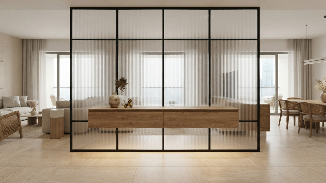 PVD Partition with Fluted Glass (1)