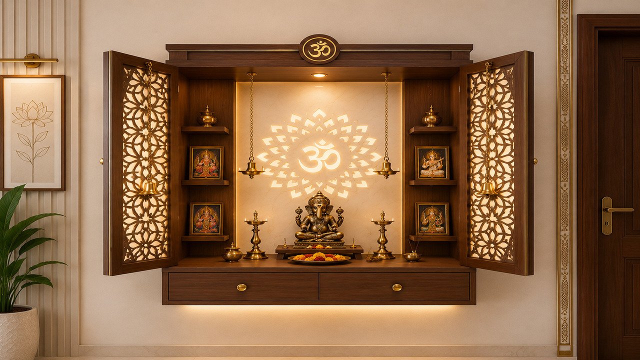Wall-Mounted Pooja Unit Designs